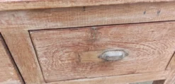 Console profonde en bois ancien avec deux tiroirs