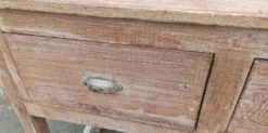 Console profonde en bois ancien avec deux tiroirs