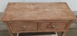 Console profonde en bois ancien avec deux tiroirs