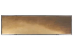 Console rectangulaire en acier et laiton. Travail contemporain.