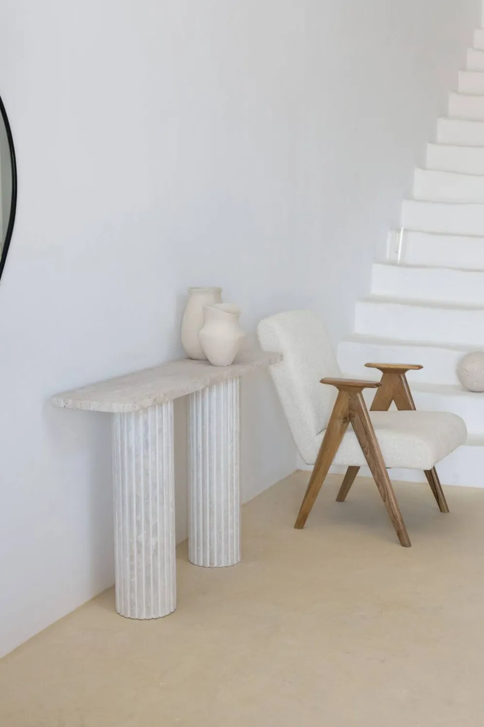 Console rectangulaire Olympia 130x30 - Travertin Naturel