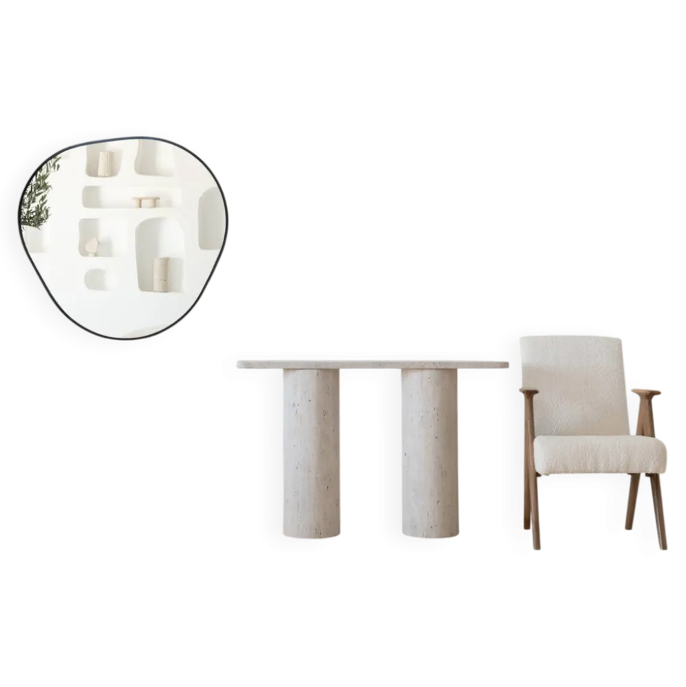 Console rectangulaire Olympia 130x30 - Travertin Naturel