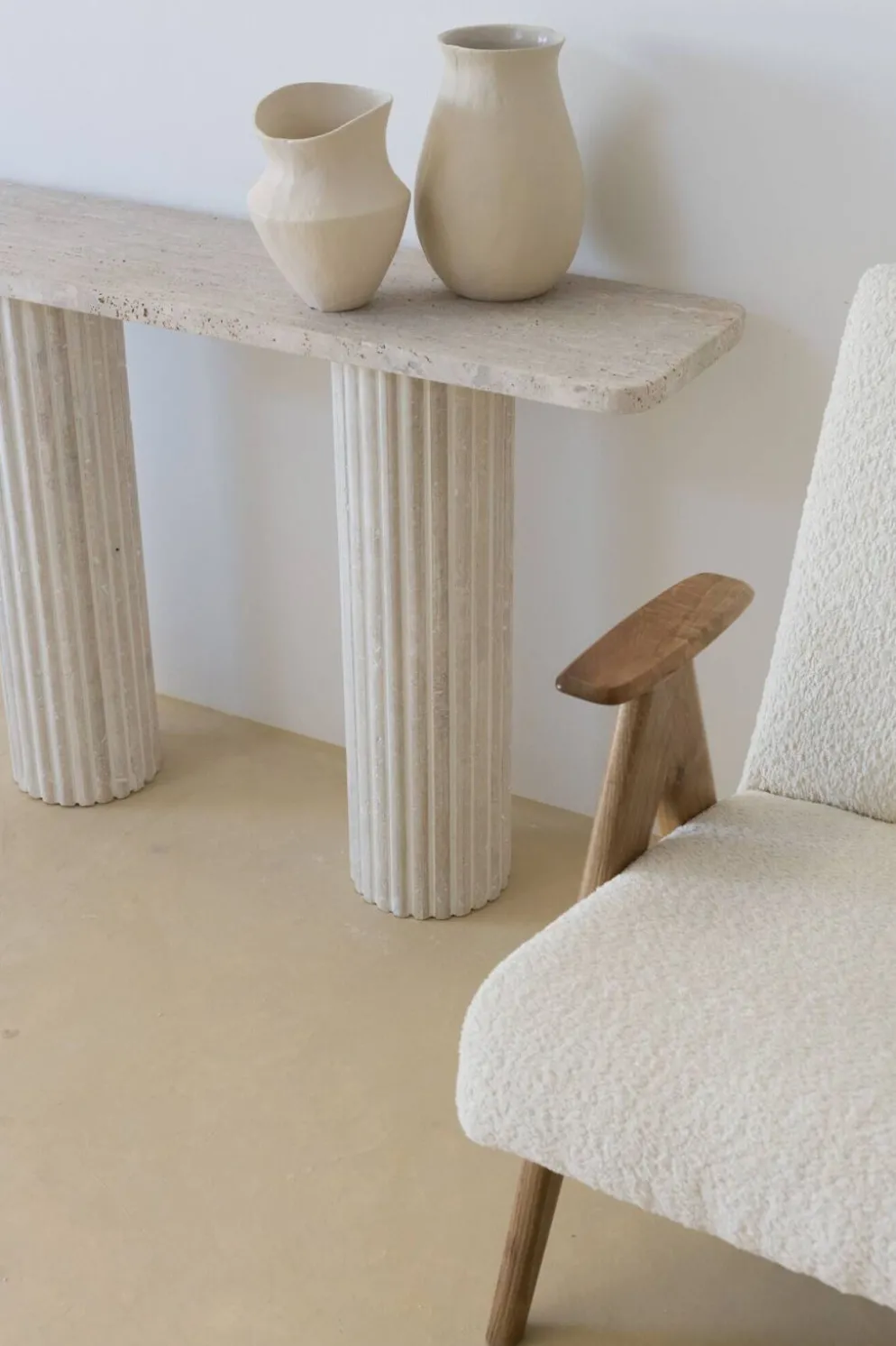 Console rectangulaire Olympia 130x30 - Travertin Naturel