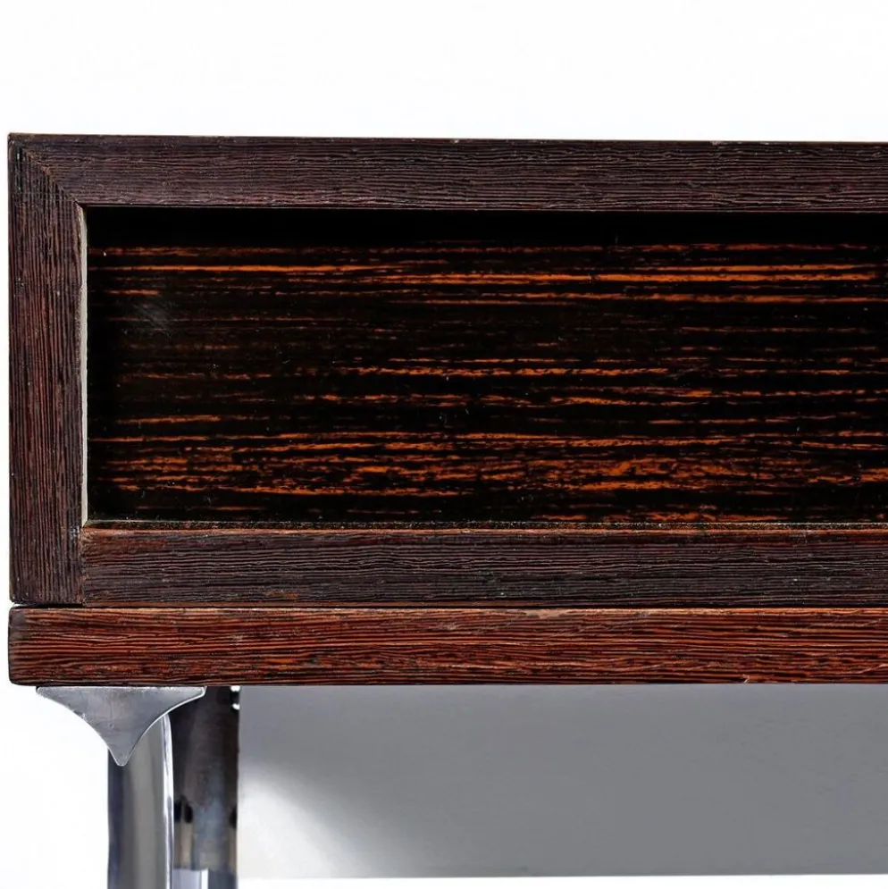 Console stéréo TV DF-2000 en palissandre, chrome et plastique rouge par Raymond Loewy.