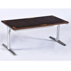 Console stéréo TV DF-2000 en palissandre, chrome et plastique rouge par Raymond Loewy.