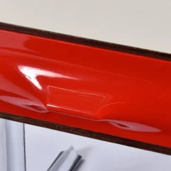 Console stéréo TV DF-2000 en palissandre, chrome et plastique rouge par Raymond Loewy.