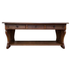 Console-table de milieu Néo-Renaissance – Travail lyonnais – Noyer massif