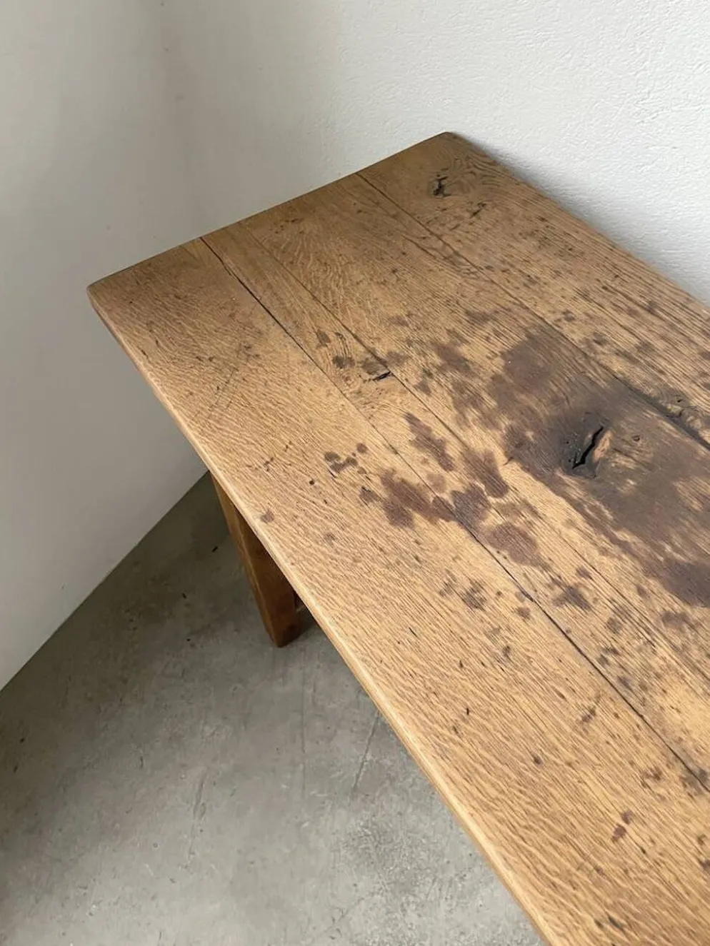Console table de travail chêne massif 220cm