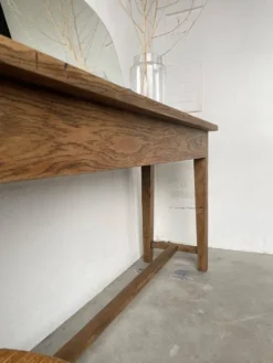 Console table de travail chêne massif 220cm