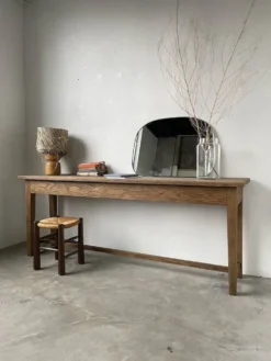 Console table de travail chêne massif 220cm