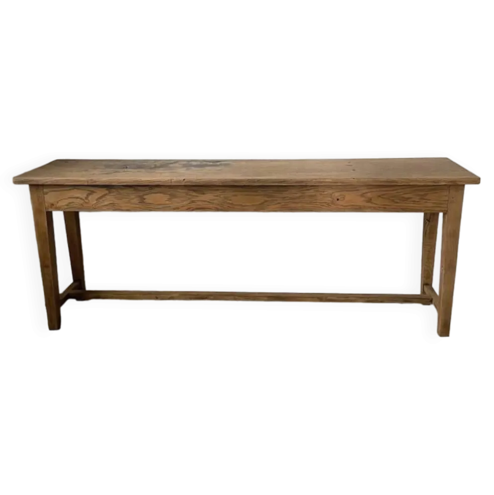 Console table de travail chêne massif 220cm