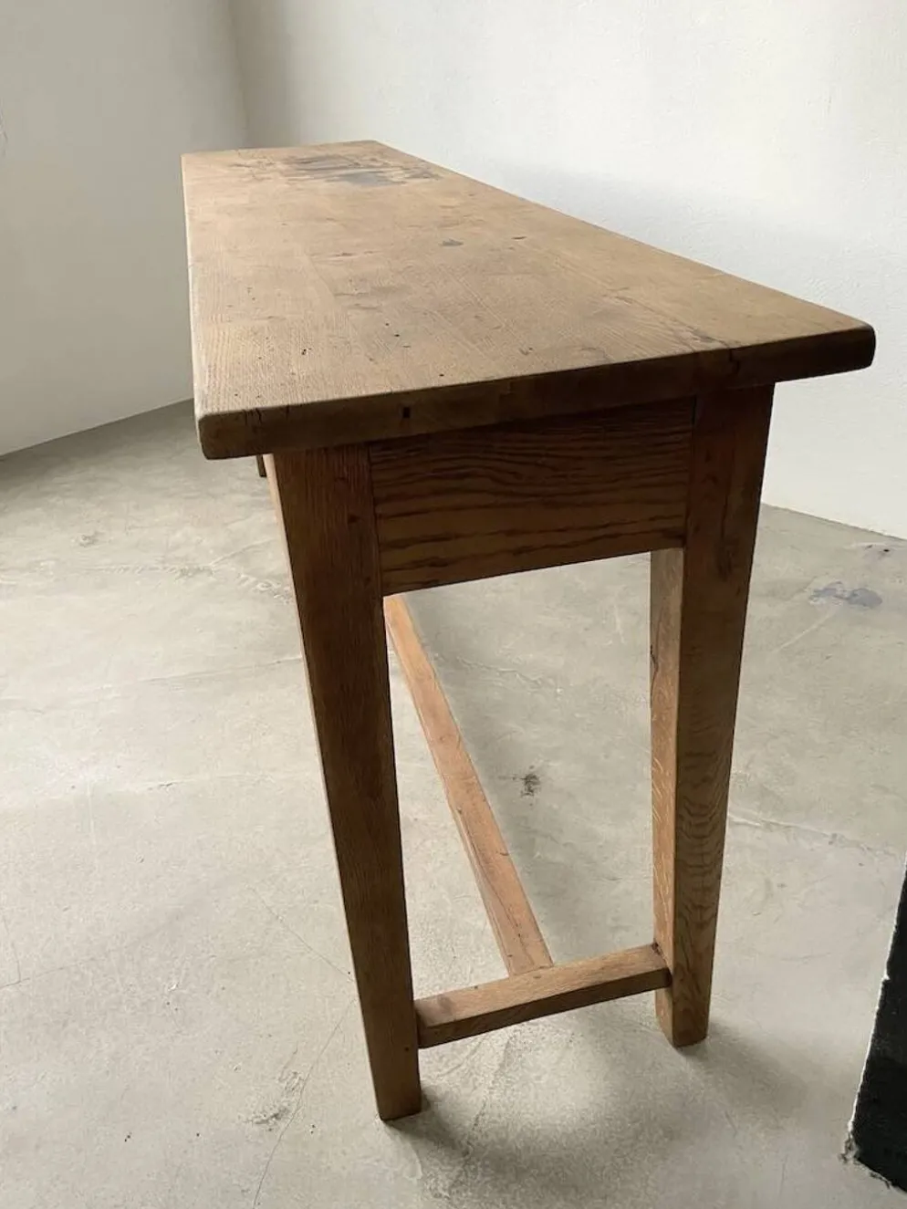 Console table de travail chêne massif 220cm