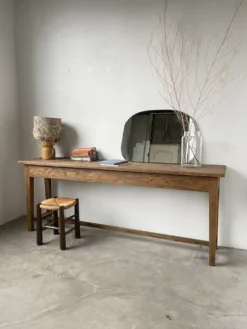 Console table de travail chêne massif 220cm