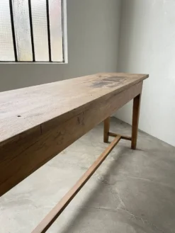 Console table de travail chêne massif 220cm