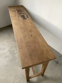 Console table de travail chêne massif 220cm
