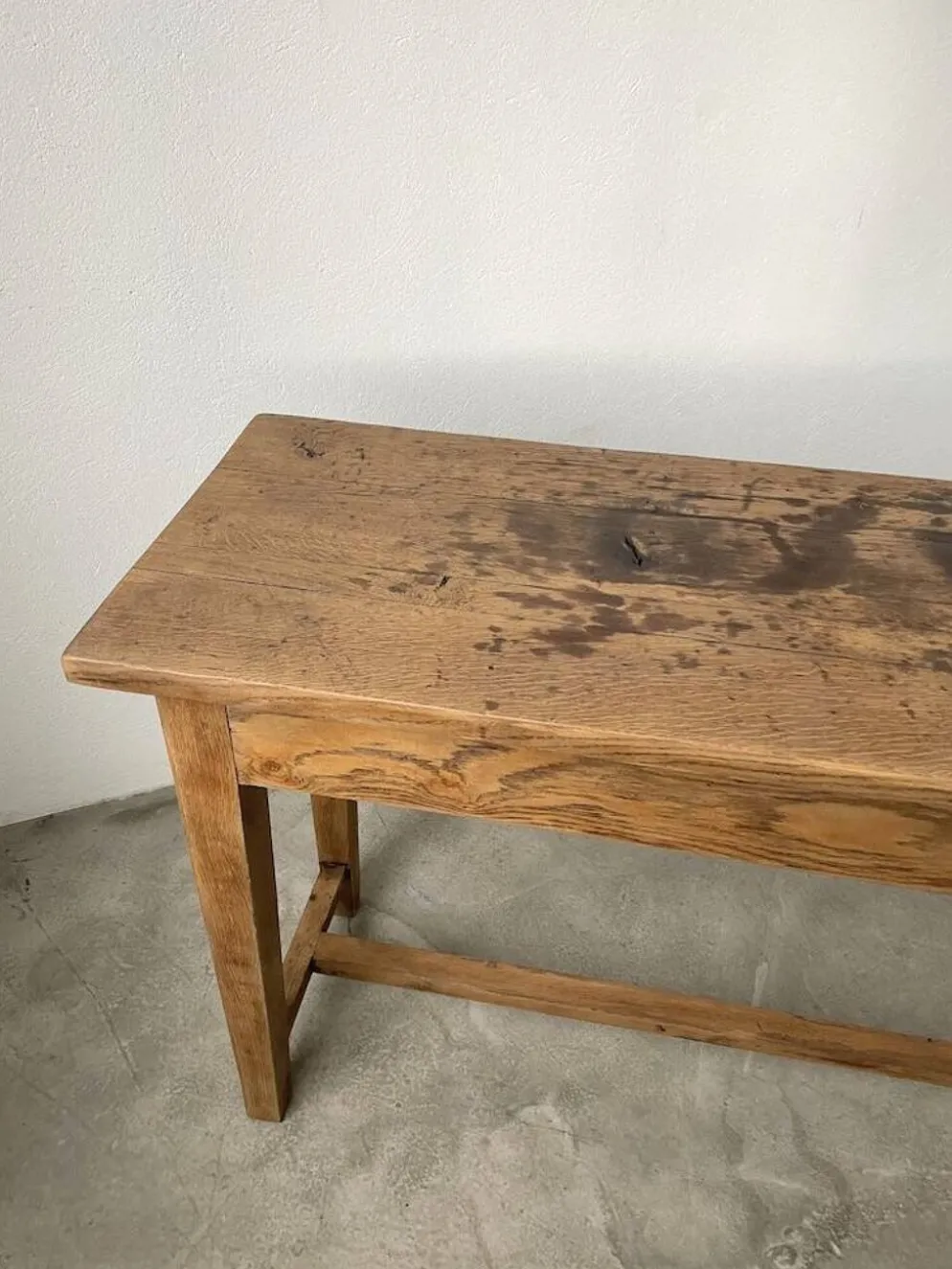 Console table de travail chêne massif 220cm