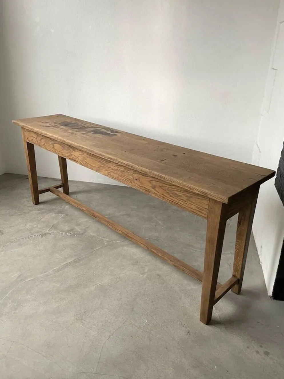 Console table de travail chêne massif 220cm