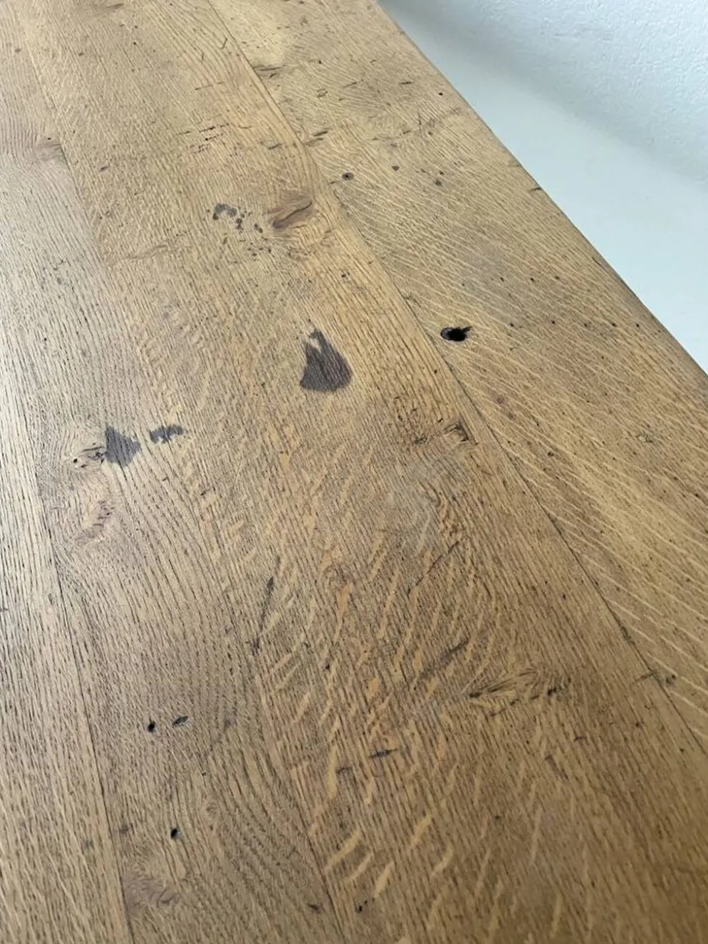 Console table de travail chêne massif 220cm