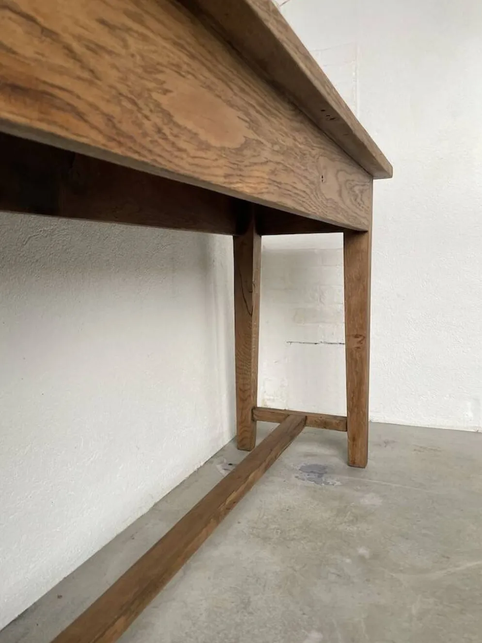 Console table de travail chêne massif 220cm