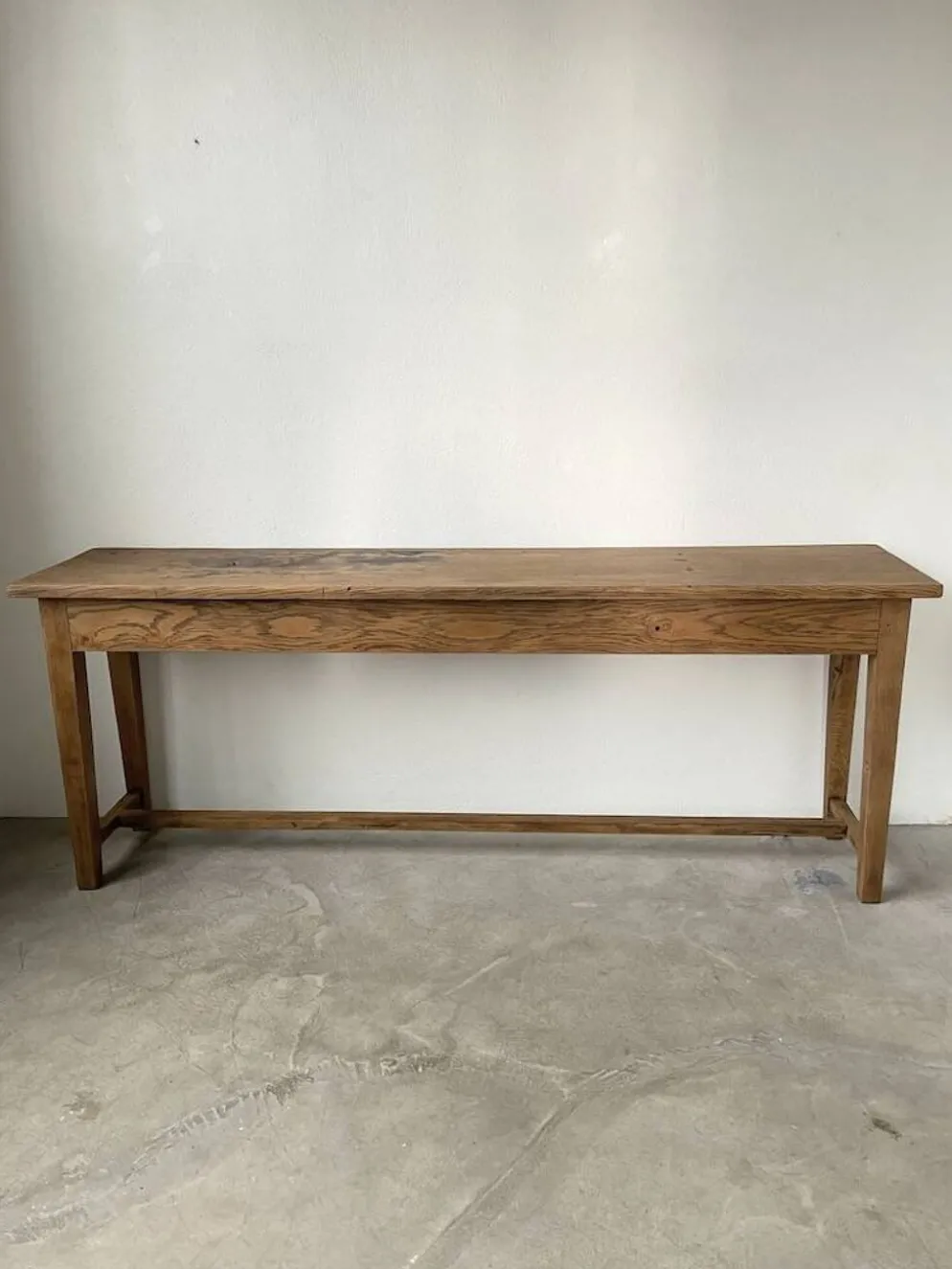 Console table de travail chêne massif 220cm
