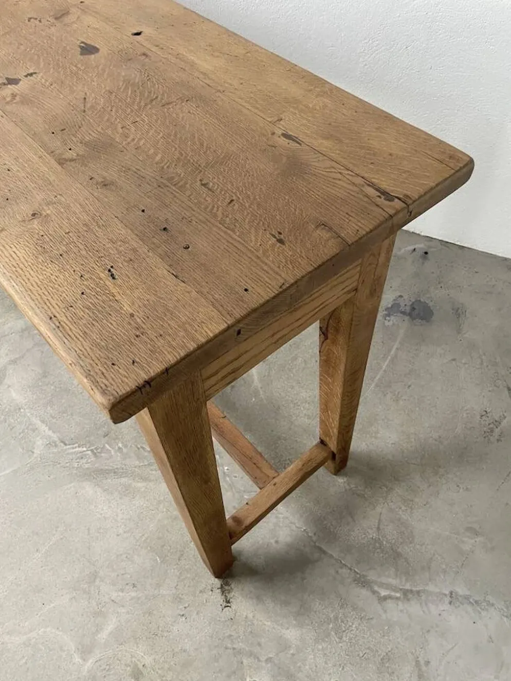 Console table de travail chêne massif 220cm