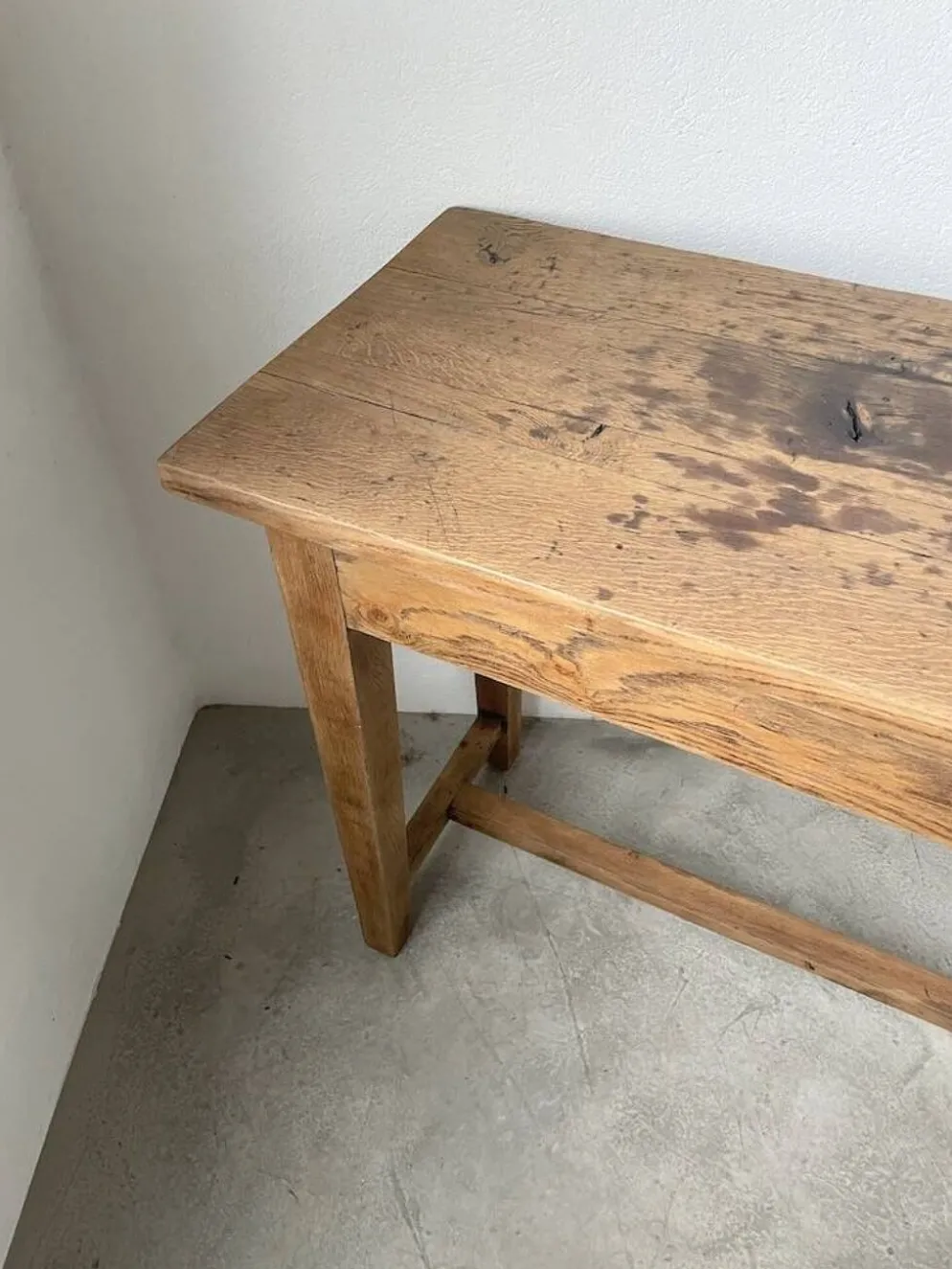 Console table de travail chêne massif 220cm