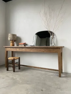 Console table de travail chêne massif 220cm