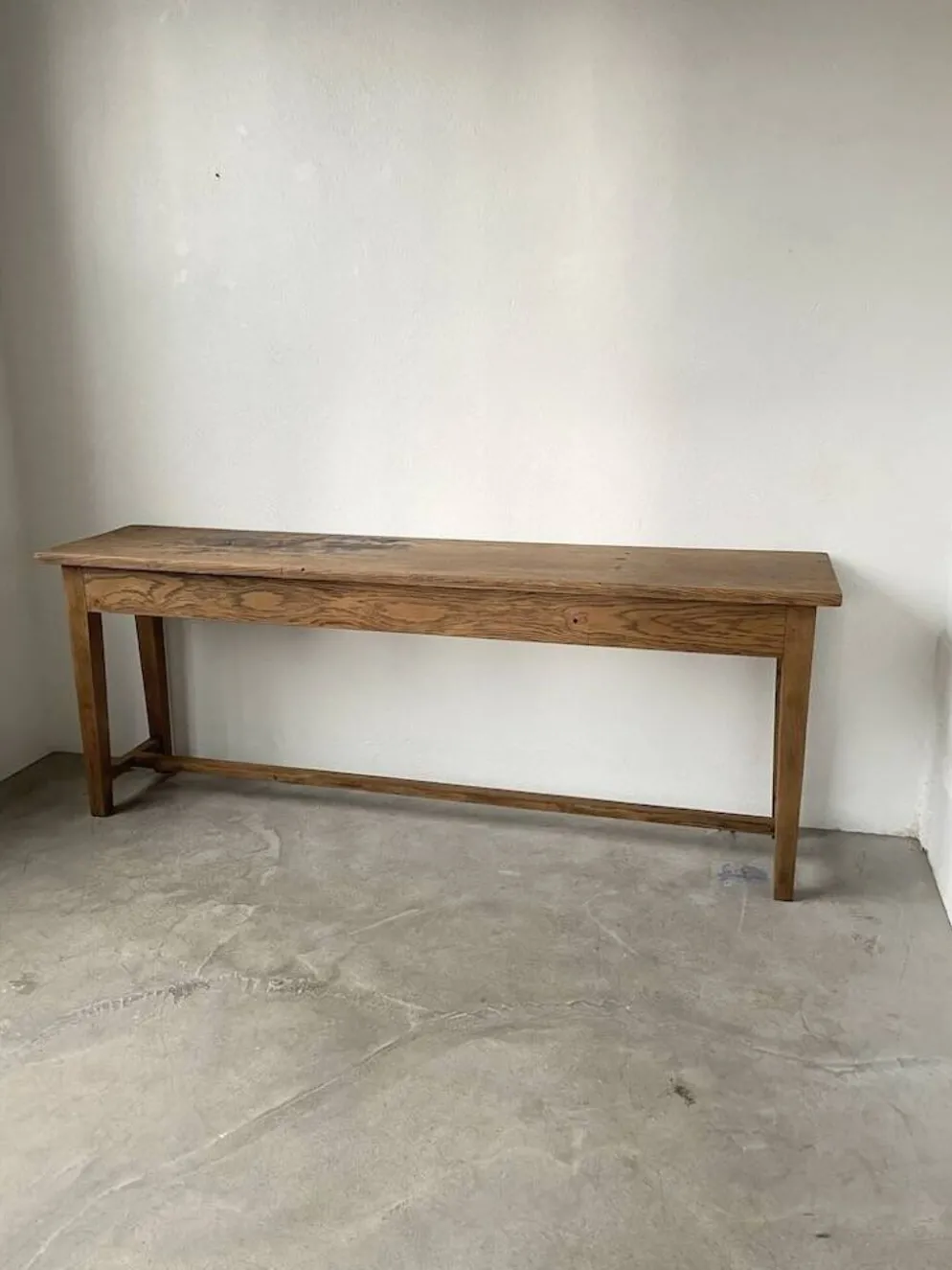 Console table de travail chêne massif 220cm