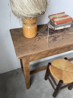 Console table de travail chêne massif 220cm
