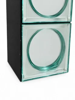 Console table en verre carreaux de miroir bombe argenté table d’entrée
