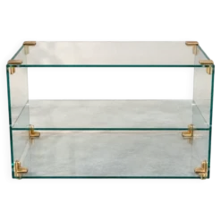 Console / étagère en verre et laiton Roche Bobois – années 1970