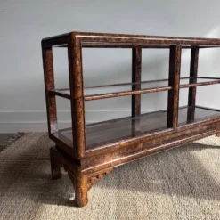 Console étagère laquée “Faux Écaille” — style Chinoiserie