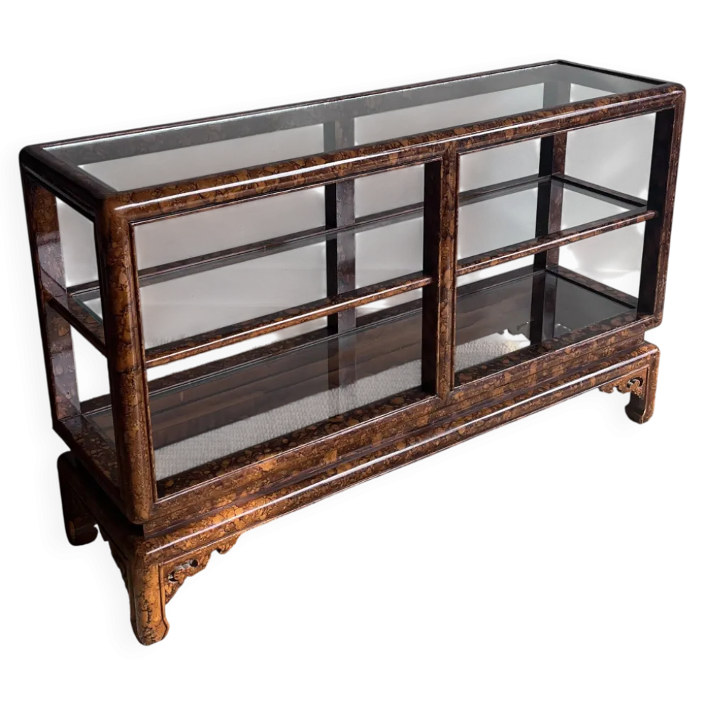 Console étagère laquée “Faux Écaille” — style Chinoiserie