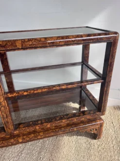 Console étagère laquée “Faux Écaille” — style Chinoiserie