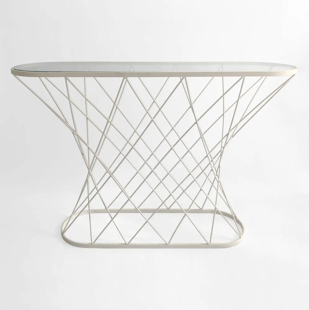 Console torsadée blanche des années 1980 Noguchi Style USA Mid Century Oval
