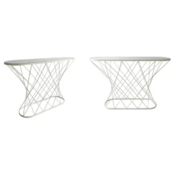 Console torsadée blanche des années 1980 Noguchi Style USA Mid Century Oval