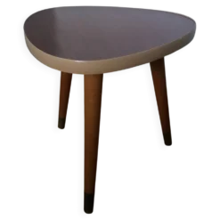 Console tripode bout de canapé porte-plante forme médiator