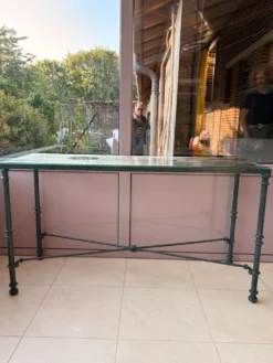 Console verre et métal