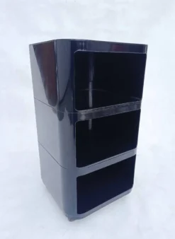 Conteneur modulaire noir par Anna Castelli Ferrieri pour Kartell