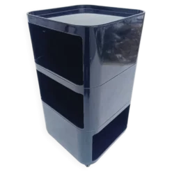 Conteneur modulaire noir par Anna Castelli Ferrieri pour Kartell