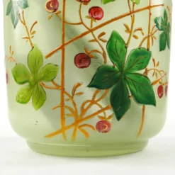 Conteneur à thé Art Nouveau, verre dépoli, laiton argenté, Suède, années 1960