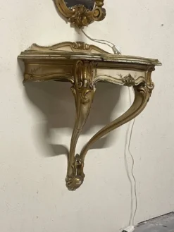 Coppia di consolle pensili con specchiera in stile Luigi XV
