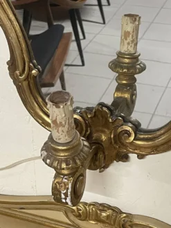 Coppia di consolle pensili con specchiera in stile Luigi XV