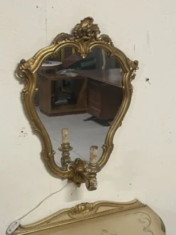 Coppia di consolle pensili con specchiera in stile Luigi XV