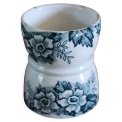 Coquetier Diabolo Terre de Fer fleurs bleu