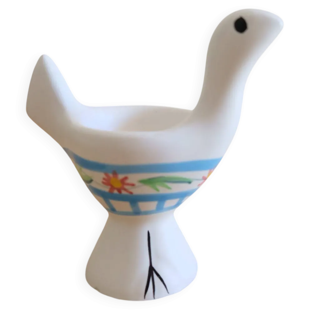 Coquetier oiseau en céramique – pièce unique – collector – probablemen