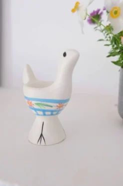 Coquetier oiseau en céramique – pièce unique – collector – probablemen