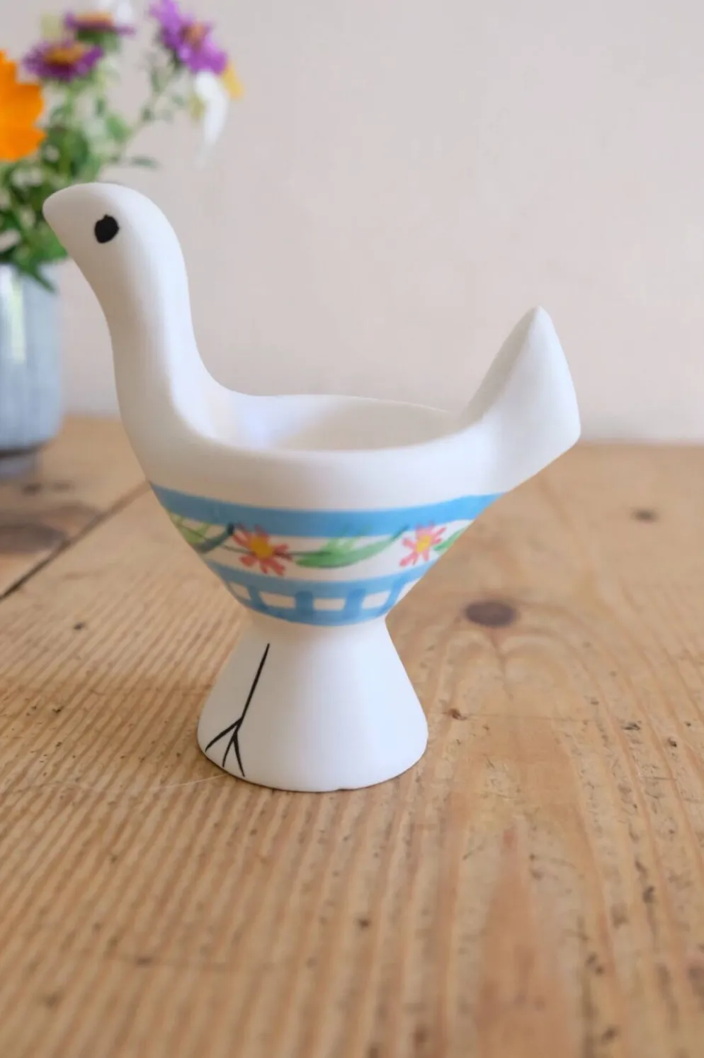 Coquetier oiseau en céramique – pièce unique – collector – probablemen