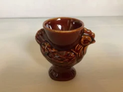 Coquetier poule marron royal keramiek