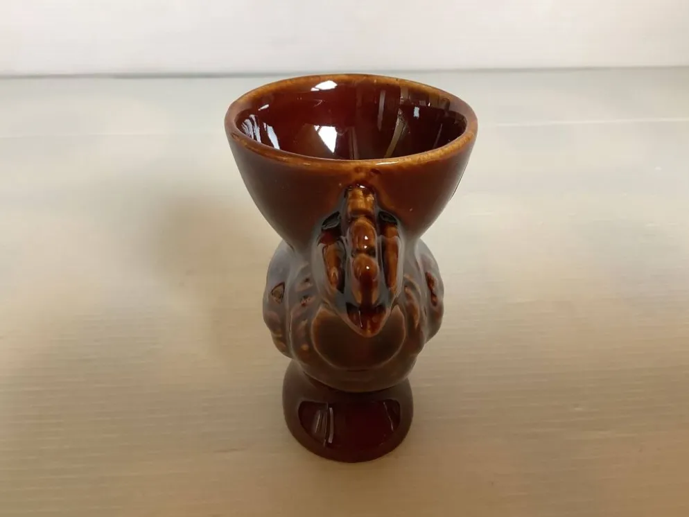 Coquetier poule marron royal keramiek